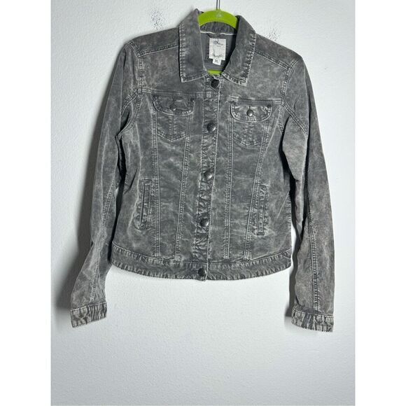 Rare Driver Velour Denim Construction Acid Washed Effect Jacket Size XL Gray - Picture 1 of 14